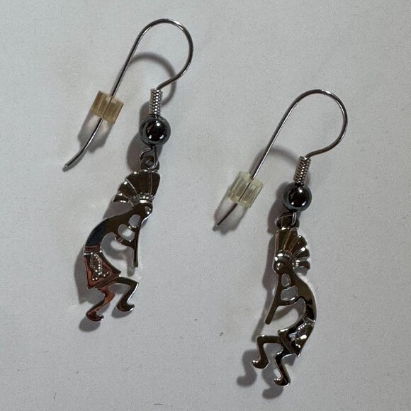 Kokopelli Native American Made Earrings - Picture 4 of 5